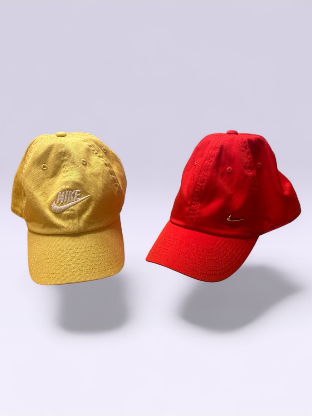 Nike Yellow and Red Adjustable Caps - Twin Set